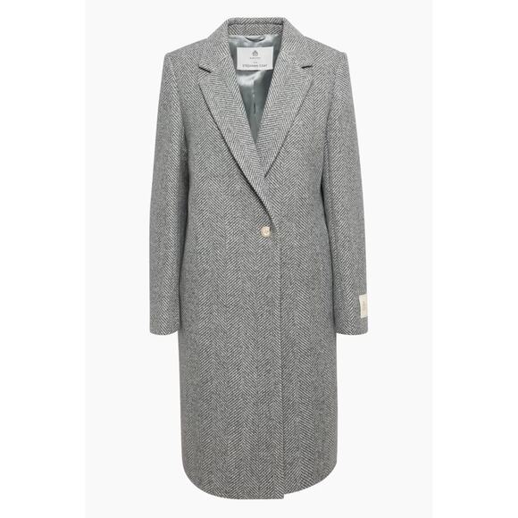 Babaton L The Stedman Coat - Soft Wool Cashmere herringbn grey/white - Picture 3 of 14